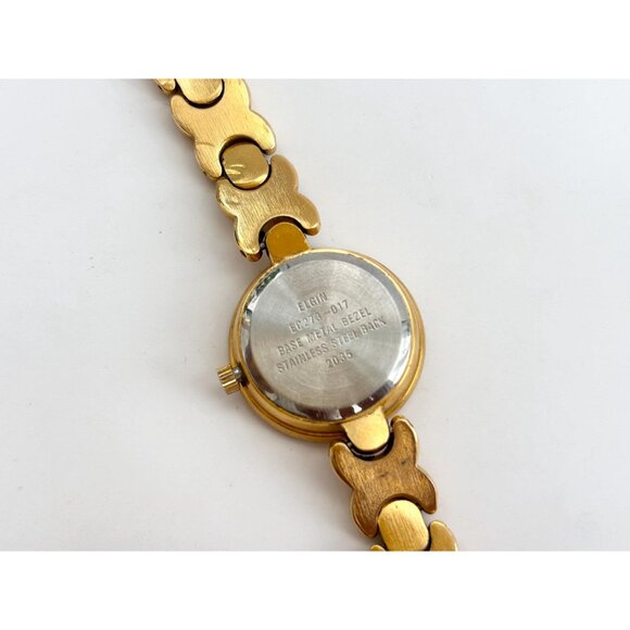 ELGIN EC273-017 Gold Toned Rhinestone Vintage Women's Wristwatch - 24mm - WORKS! - Picture 5 of 9